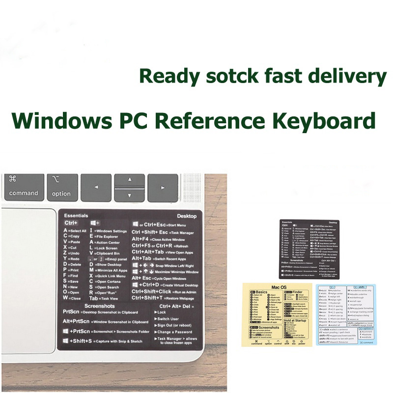 Windows PC tham khảo bàn phím Phím tắt Sticker dính cho PC máy tính xách tay Máy tính để bàn