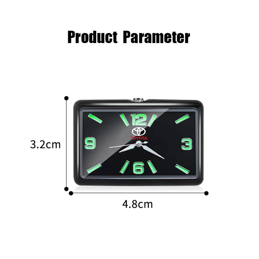 Car Creative Car Luminous Clock Fits Toyota Camry Corolla Tacoma Hilux Vios Yaris Hiace Square In-Car Electronic Quartz Watch
