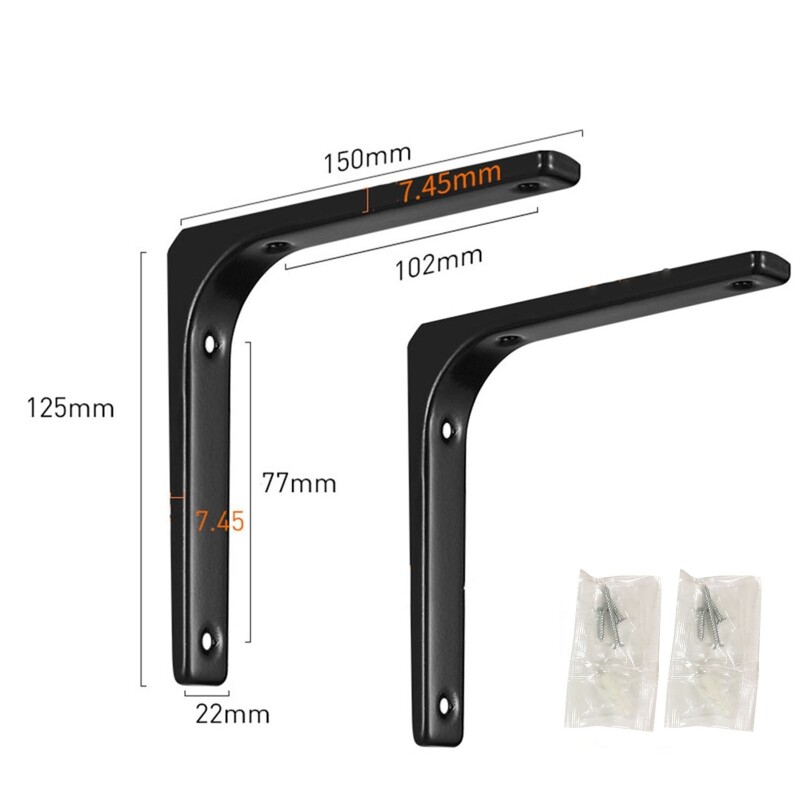2 Pcs Heavy Duty Right Angle Bracket Wall Mounted Float Shelf Brackets for Bookcases, Kitchen Shelves, Display Shelves