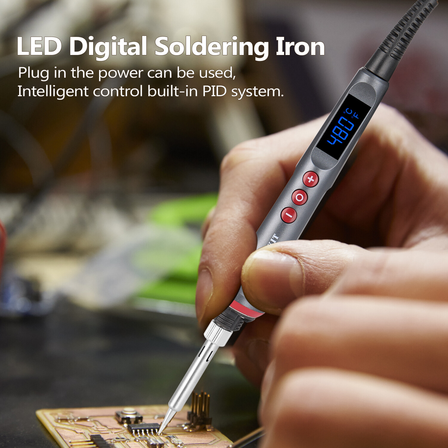 Smart Sensor HANDSKIT Bộ Mỏ Hàn Kỹ Thuật Số LED 90W Mỏ Hàn Điện Điều Chỉnh Nhiệt Độ Dụng Cụ Hàn 4 Lõi Dây Với Chế Độ Ngủ Tự Động