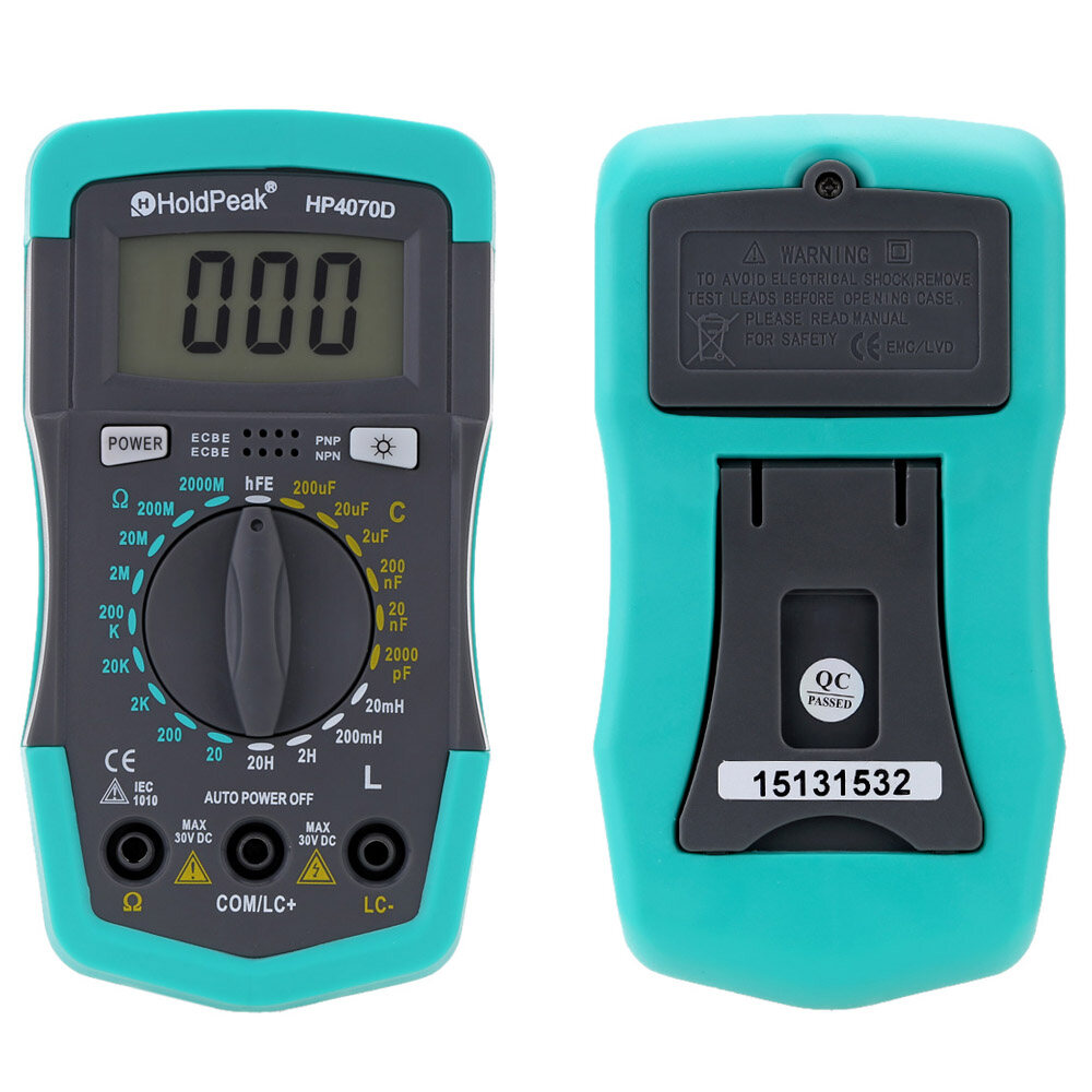 BO YIN HoldPeak HP4070D Mini Digital Multimeter Resistance Capacitance Inductance Transistor Test