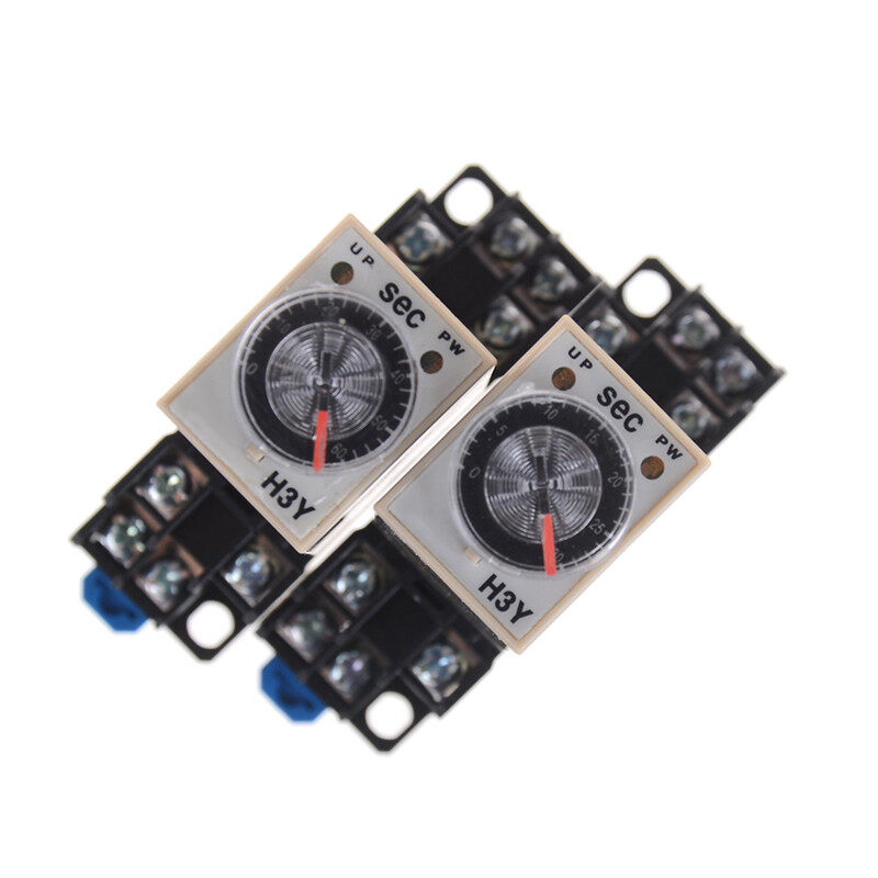 【gangke】220V H3Y-2 Power On Time Relay Delay Timer 0-30s/60s DPDT & Base Socket