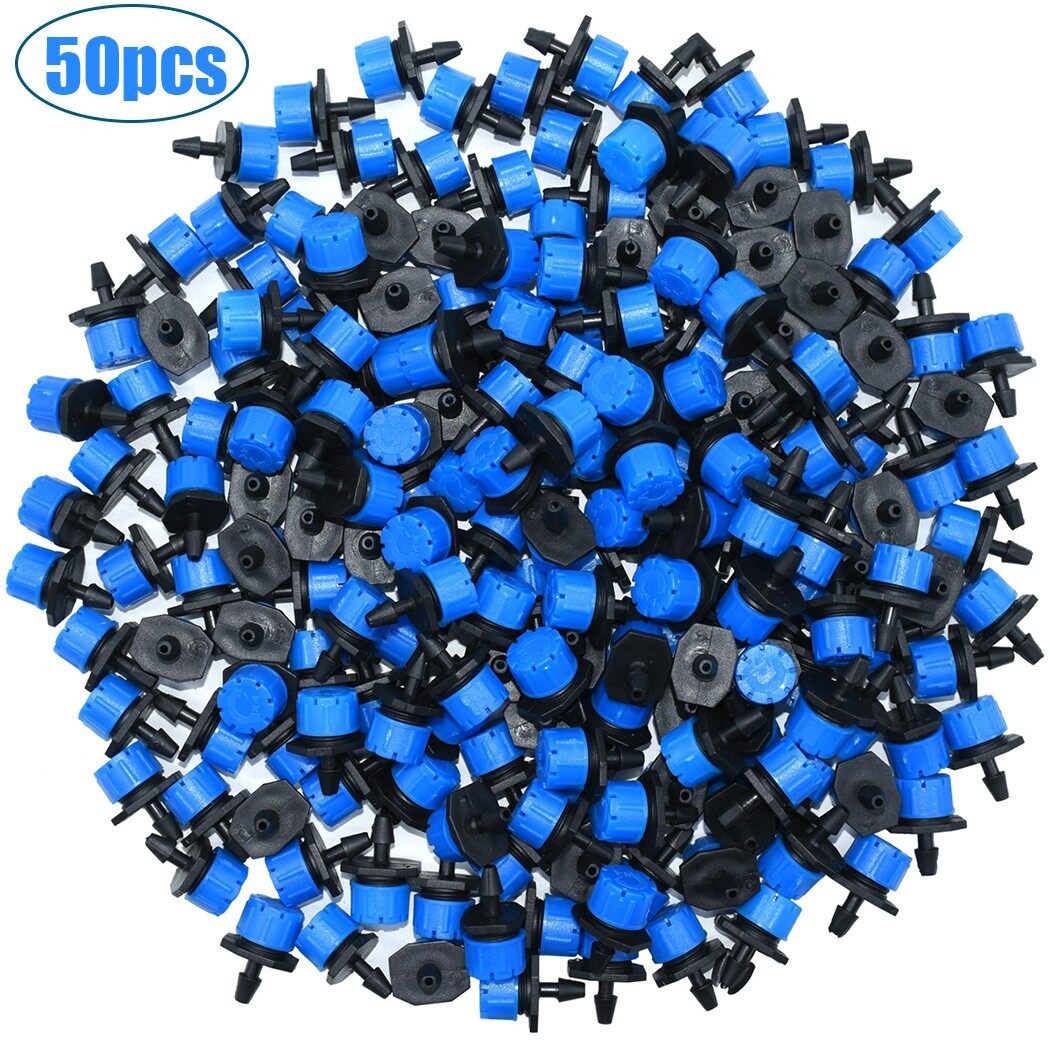 50PCS Garden Hose Irrigation Sprinklers Micro Drippers Emitter Drip Head Adjust