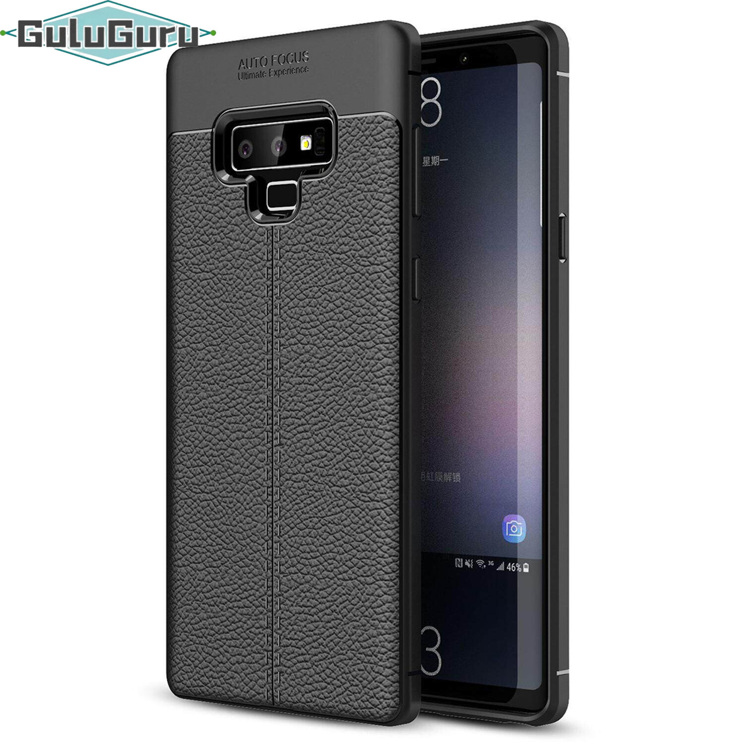 for Samsung Note9 Case [Leather Grain] Fashion Premium Soft TPU Back Case Cover, Light Ultrathin, Lens Protection, Non-slip, Shockproof