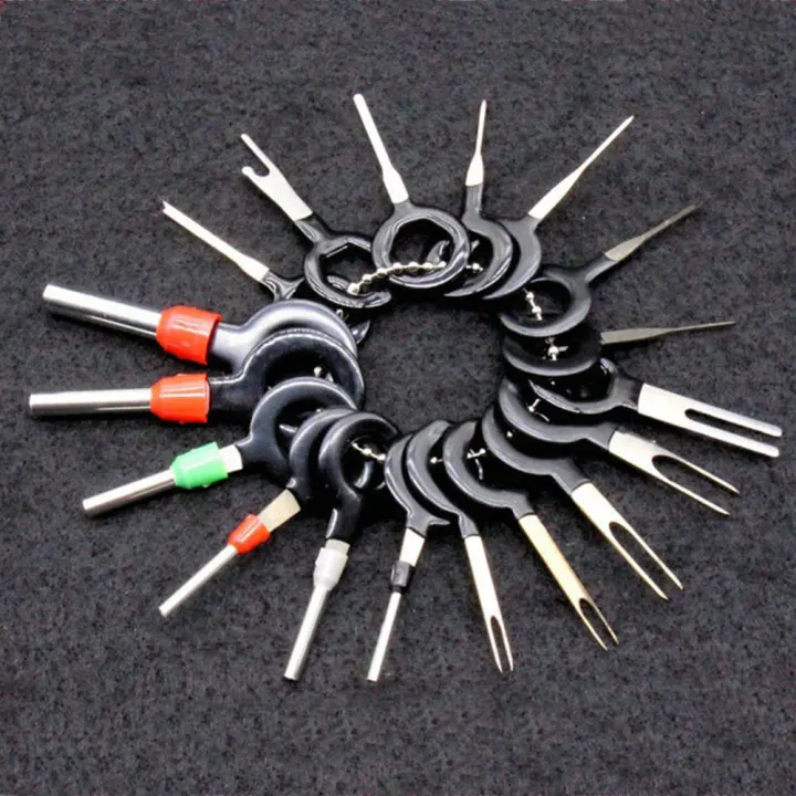 18PCS Terminal Ejector Wire Connector Pin Release Key Extractor Tools Set for Most Connector Terminal Terminal Removal Tool kit