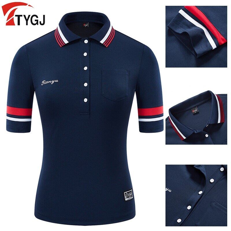 Fashion Golf Women Tshirt Golf Apparel Summer Women's T-Shirt Short Sleeve Polo Shirt Slim Fit Team Outdoor Sports Tops New Arrival