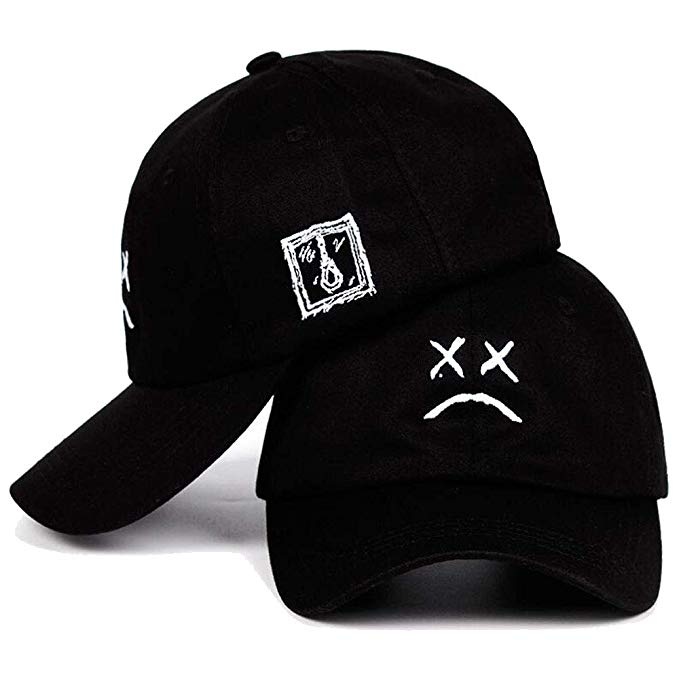 Sad Hat Dad Hat Embroidered Cotton Baseball Cap Sad Face Hat Hip Hop Cap ...