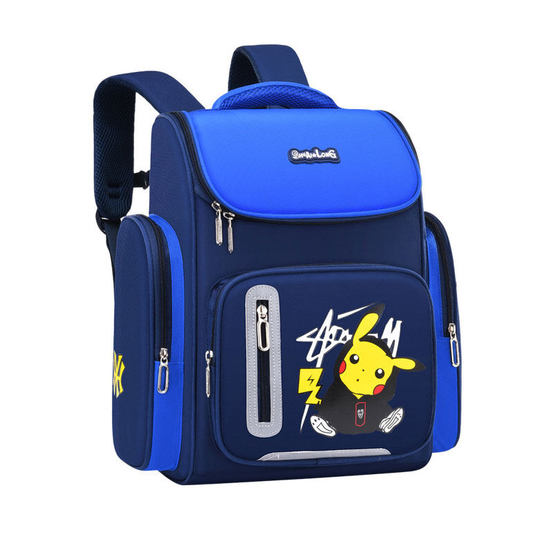 BAOLONGXIN primary school student trolley schoolbag children from grade one to grade six can pull back men and women waterproof and reduce the burden spine protection