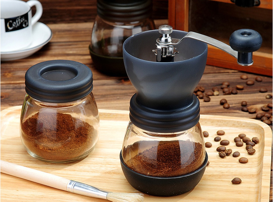 Portable Manual Coffee Machine Grinder Adjustable Ceramic Burr Mill Hand Crank Household Crusher Coffee Bean Tools WF1013