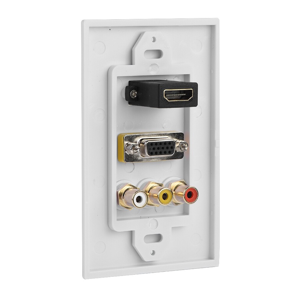 แผงมัลติมีเดีย,HDMI VGA RCA พอร์ตแผงเต้ารับติดผนัง,สำนักงานสำหรับบ้าน