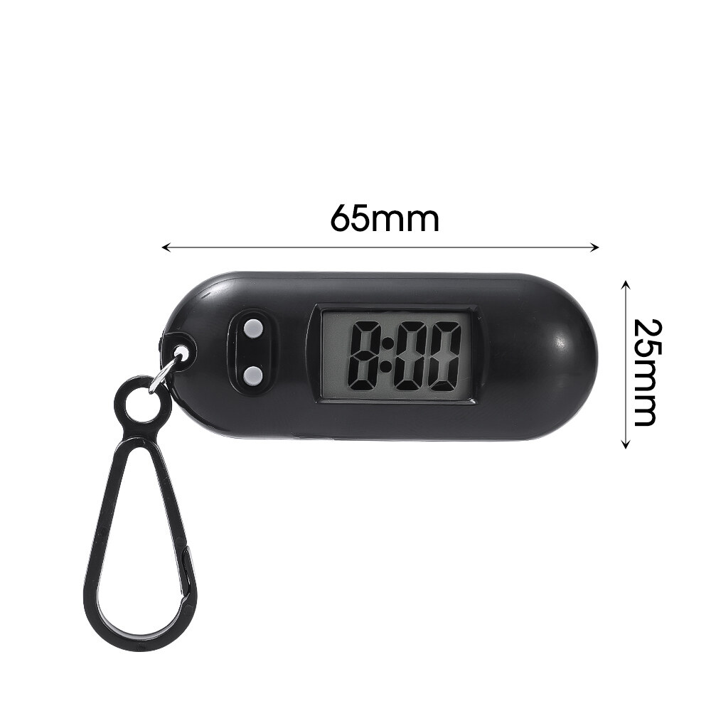 Mini cho sinh viên yên tĩnh tiện dụng đồng hồ điện tử với Keychain điện tử hình bầu dục xem LCD Bảng kỹ thuật số thời gian đồng hồ điện tử treo móc chìa khóa