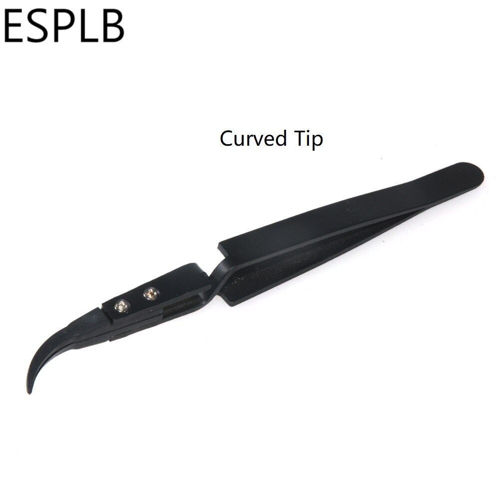 [Hot K] ESPLB Newest Reverse Tweezers Black Plastic Tip Stainless Steel