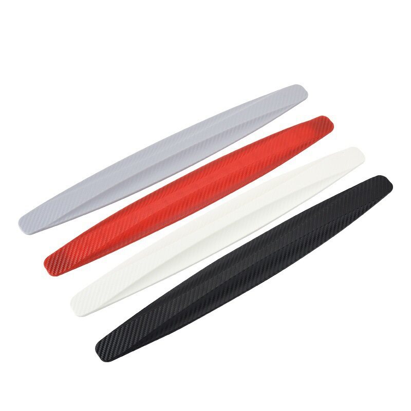 2Pcs Car Front Rear Bumper Protector Corner Guard Anti-Scratch Strips Bumper Sticker 41x4.5cm Carbon Fiber Black White Red