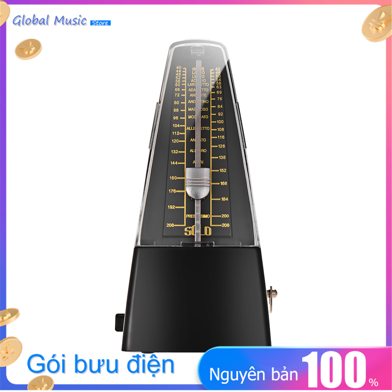 Standard Universal Mechanical Metronome ABS Material for Guitar Violin Piano Bass Drum Musical Instrument Practice Tool for Beginners