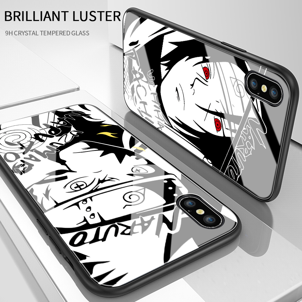 Hontinga Casing Case For Samsung Galaxy A50 A30S A50S Case Anime Black White Casing Soft Edge Tempered Glass Phone Case Back Cover Casing Hard Case For Boys For Girls