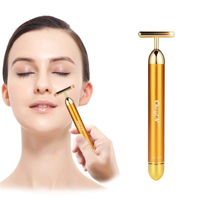Ckeyin Mặt Chạy Điện Con Lăn Massage 24K Năng Lượng Beauty Bar Mát Xa Mặt Cho Chống-Lão Hóa Nếp Nhăn, Ngay Lập Tức Nâng Cơ Mặt Và Săn Chắc Da