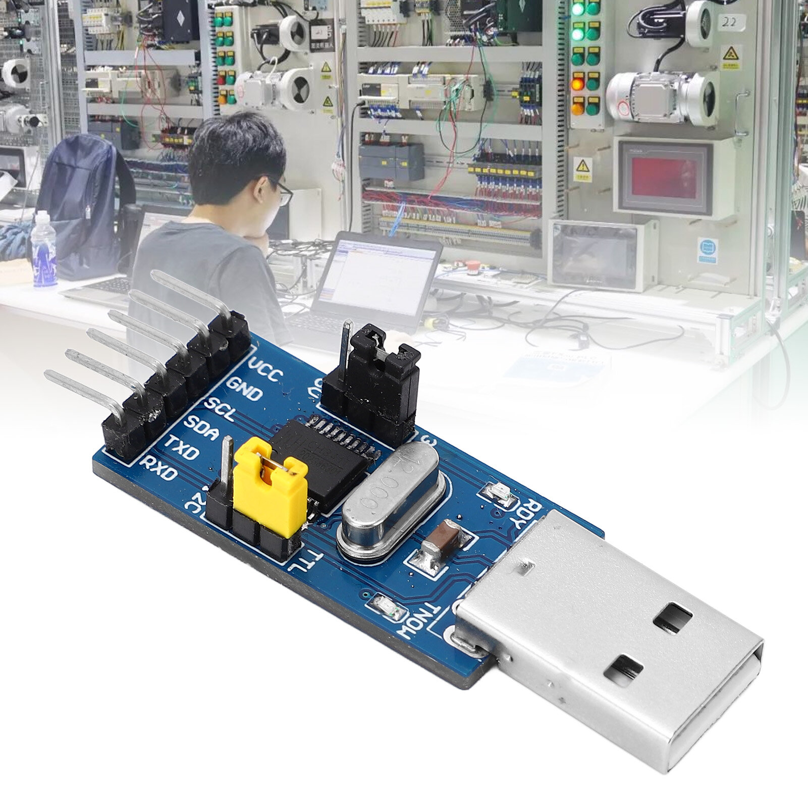 USB To I2C Converter Module, USB To UART Converter Adapter Module Portable Jumper Wire for Laboratories