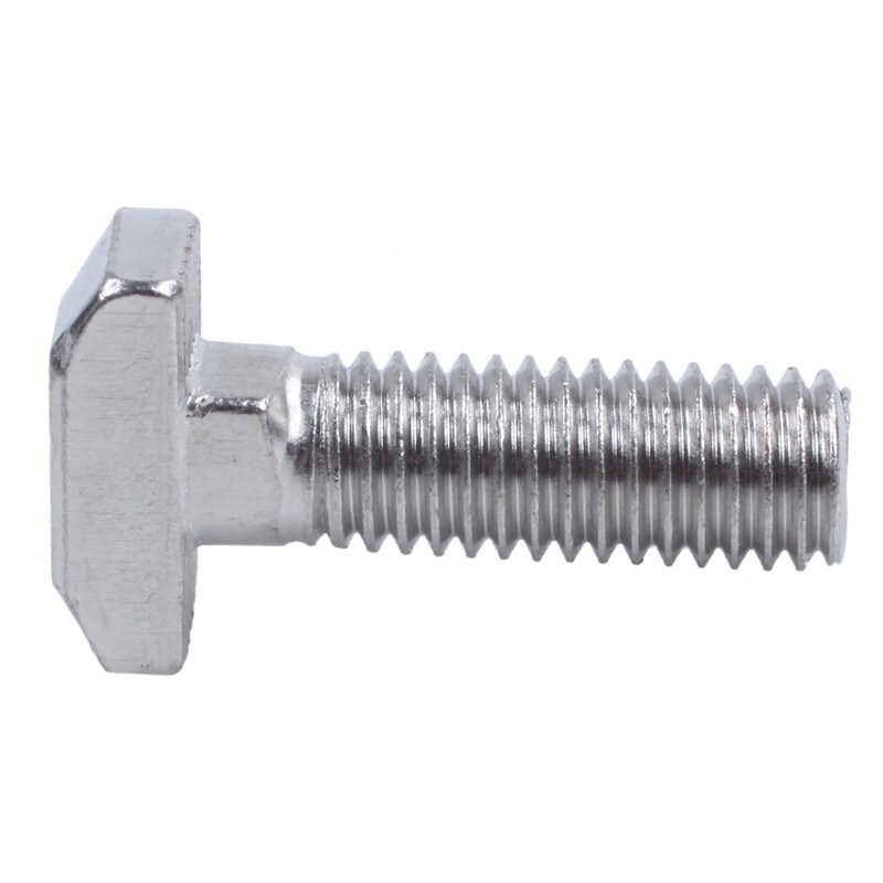 M8 Thread T-Slot Drop-In Stud Sliding Screw Bolt Silver Tone 5pcs