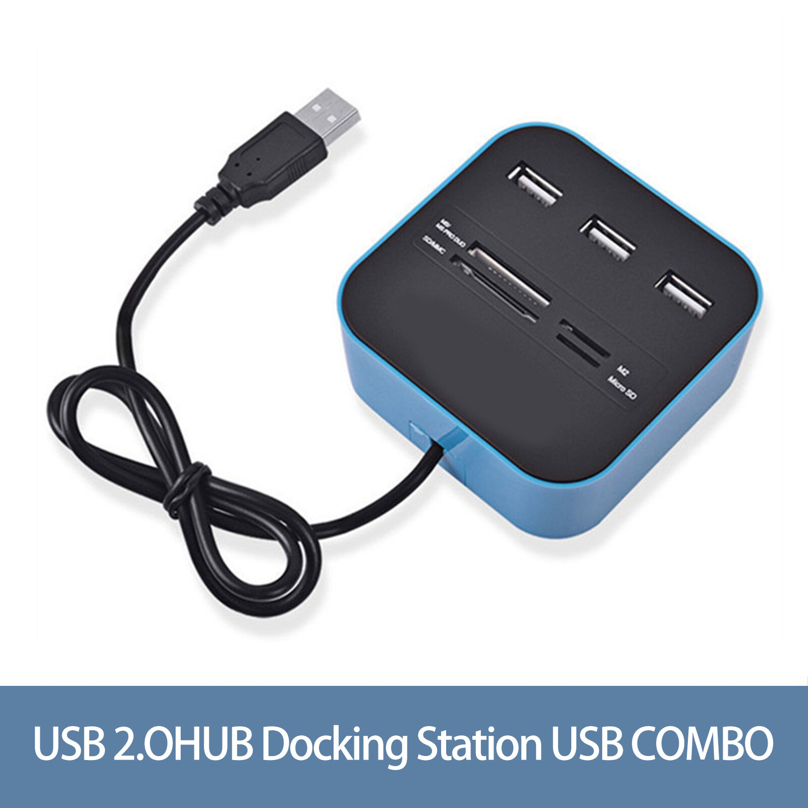 yeqinhuia USB Hub Multifunctional Plug-and-play 3 Ports Card Reader SD Data Hub Computer Accessories USB Hub Automatic