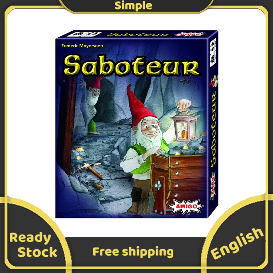 Saboteur BOARD Game 2004 เวอร์ชั่นการเรียนการสอนภาษาอังกฤษและกล่องภาษาอังกฤษ 8 + ปีท่องเที่ยว