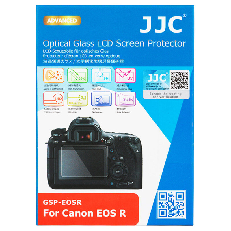 JJC Anti-Scratch Tempered Glass LCD Screen Protector for Canon EOS Ra, EOS R Camera, HD Clear, Bubble-Free Tempered Glass Screen Shield