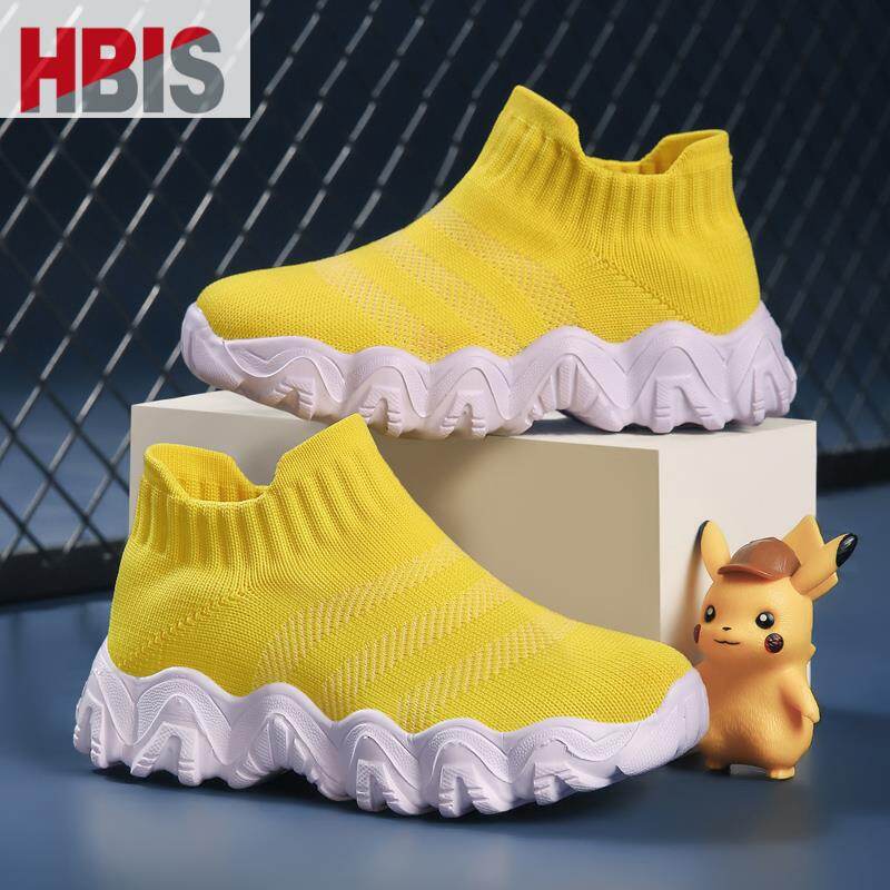 HBIS High Top Children Shoes Boys School Shoes Girls Kids Socks Shoes Black Designer Girls Boy Sport Running Sneakers Trainers 26-40