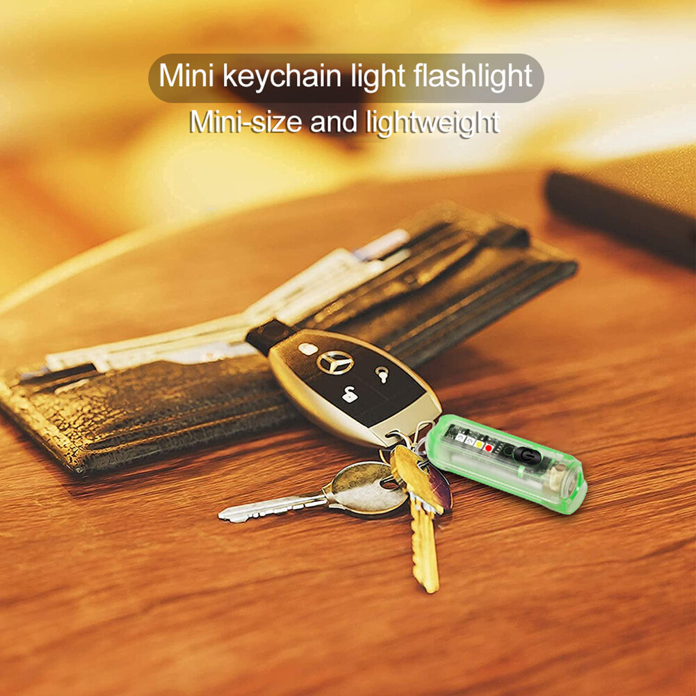 Đèn Pin Mini LED EDC Đèn Móc Khóa Khẩn Cấp Di Động Cắm Trại Câu Cá