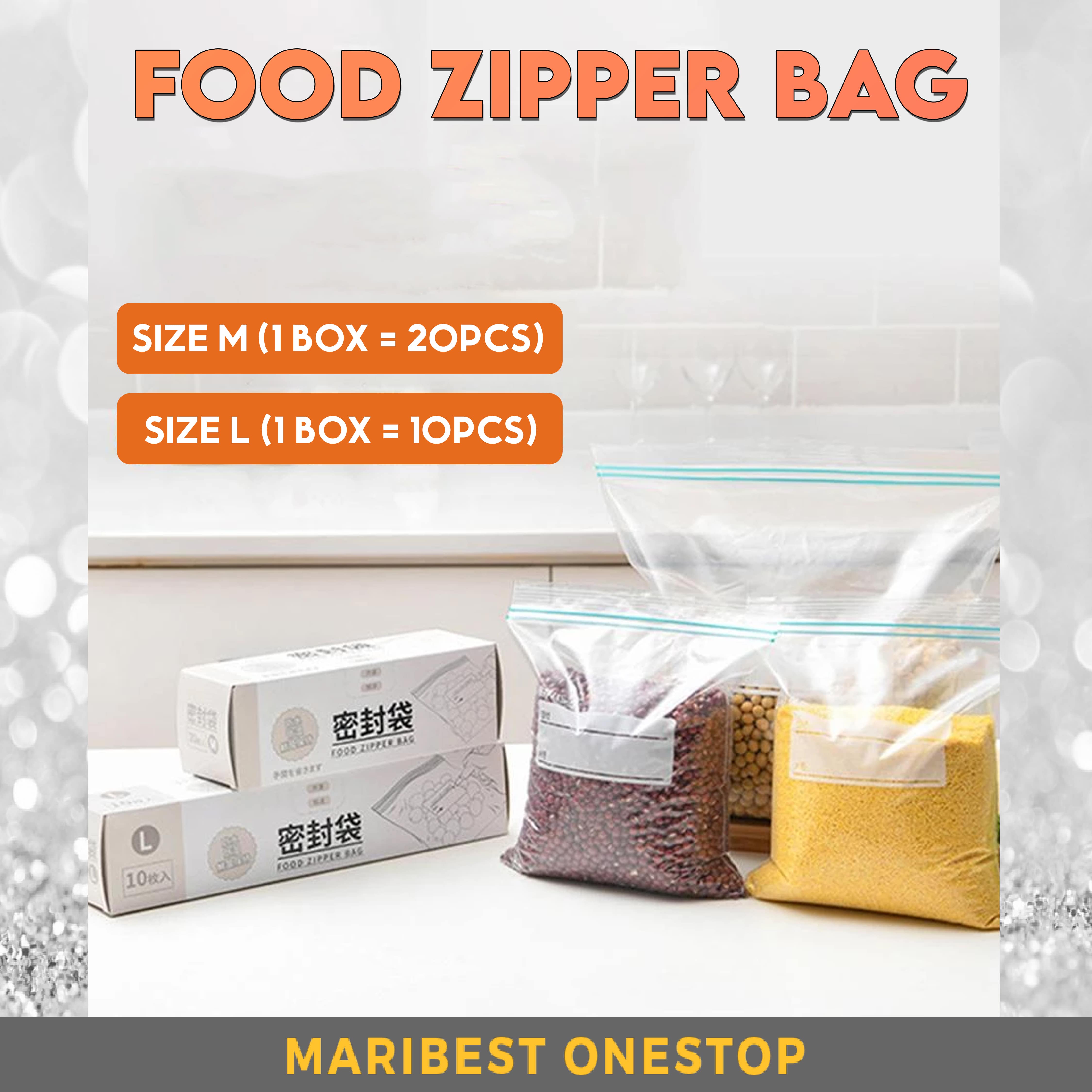 Food Zipper Plastic Bag Food Storage Reusable Seal Bag Ziplock Double