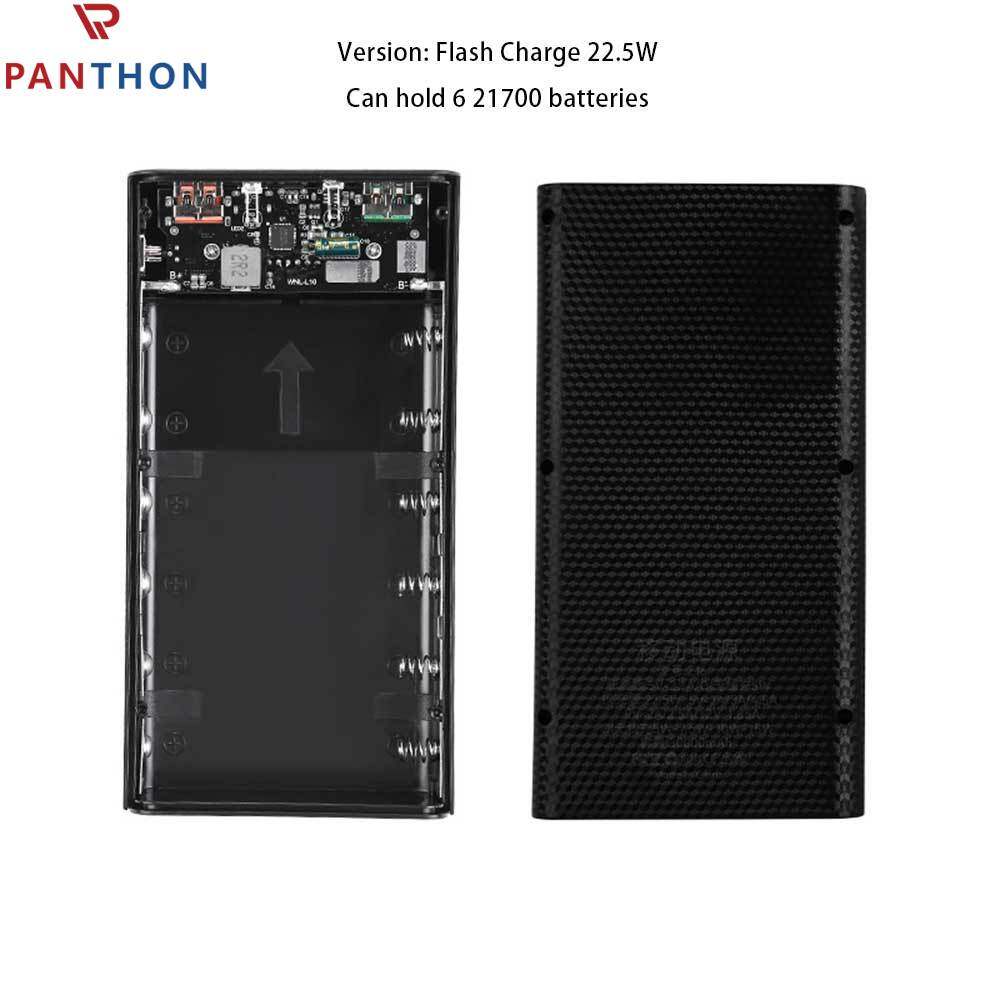 PANTHON Removable 6-section 21700 power bank set material two-way fast charging battery wireless charging mobile power supply kit welding-free