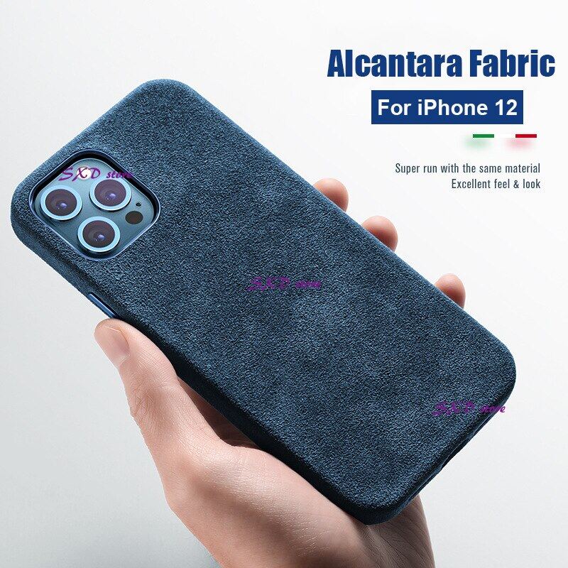 Luxury ALCANTARA Phone Case For iPhone 11 12 Pro Max Leather Cover ...