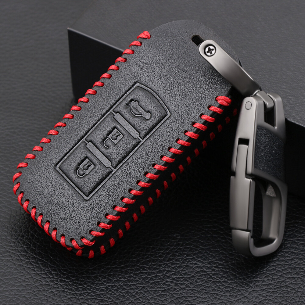 Leather Car Key Case Cover Set Fob For Mitsubishi Outlander Lancer Ex Asx Colt Grandis Pajero Sport Remote Key Protection
