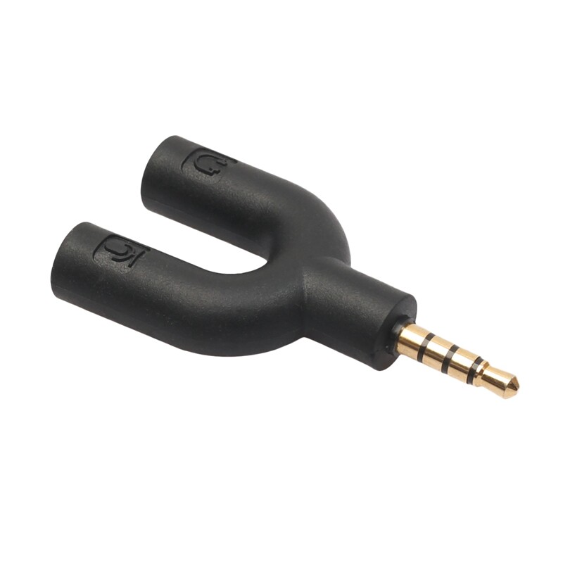 U Type Adapter Dual 3.5 MM Headphone Plug Audio Cables Splitter