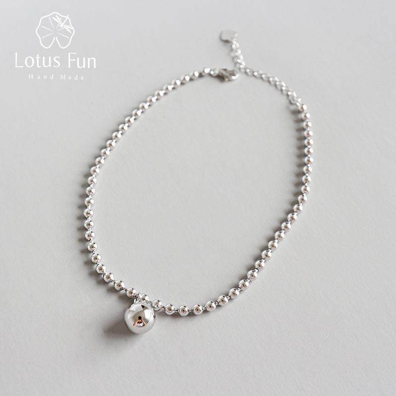 Lotus Fun Mới Tối Giản Phù Hợp Với Tất Cả Các Vòng Hạt Vòng Chân Thật 925 Sterling Silver Tính Khí Quyến Rũ Vòng Chân Trang Sức Mỹ Cho Phụ Nữ
