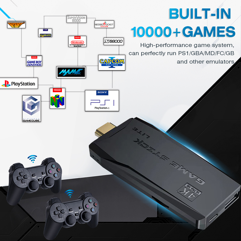 TV Game Player Game Stick WIth 3500+ Games USB Wireless Game Console Game  Stick Video Game Consoles 32GB HD Output With Two Bit Wireless Controllers  For PS1/GBA/MD/FC Lazada