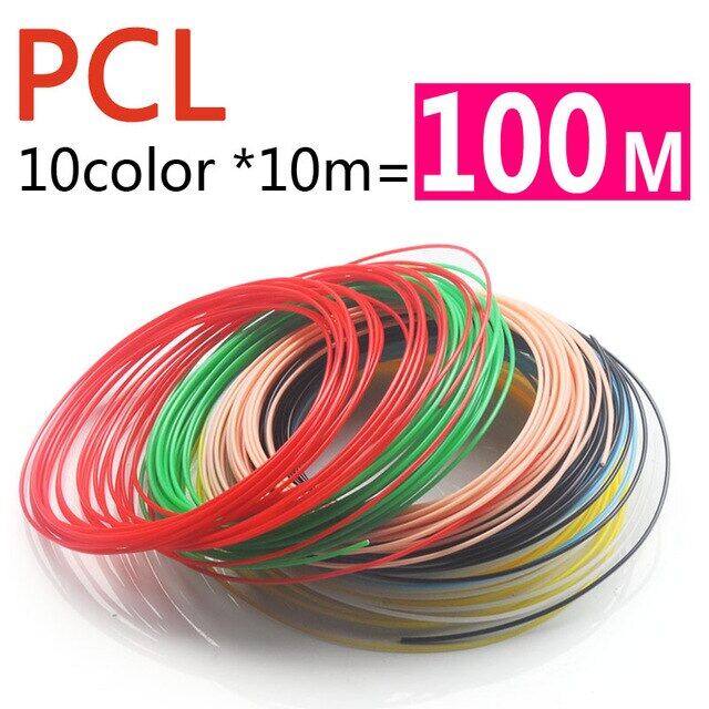 10colors 1.75mm Low Temperature 3D Filament, 5m*10pcs PCL Filament For  Low-Temp 3D Pen