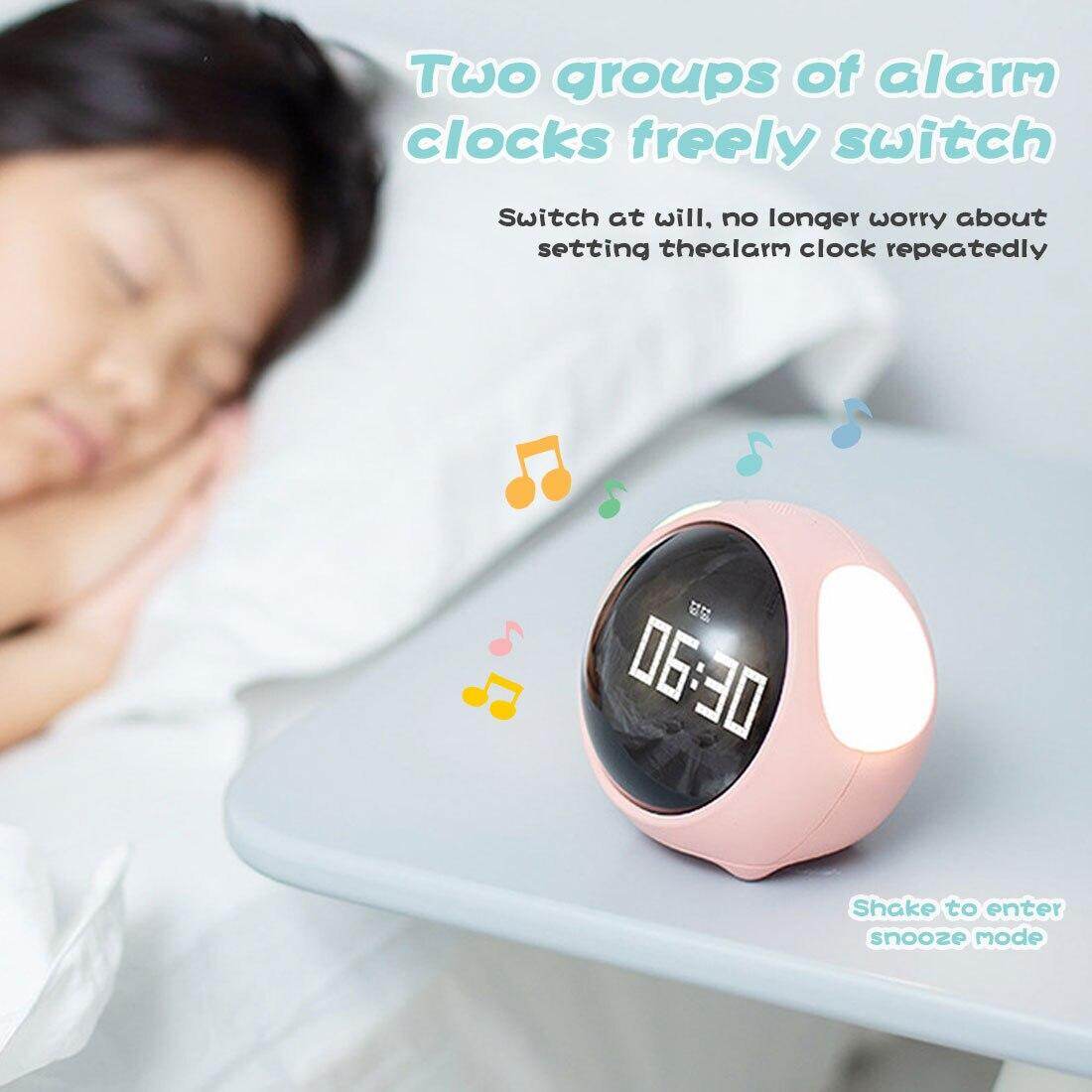 Xiaomi Youpin Đồng Hồ Báo Thức Biểu Cảm Dễ Thương Đèn LED Kỹ Thuật Số Điều Khiển Bằng Giọng Nói Đa Chức Năng, Đồng Hồ Đầu Giường Cho Gia Đình Văn Phòng