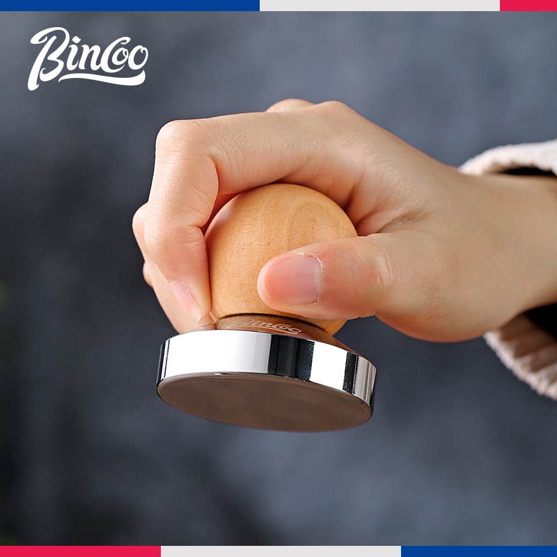 Bincoo Coffee Press Stainless Steel Powder Hammer Solid Wood Handle Powder Distributor Mini Cute Coffee Appliance