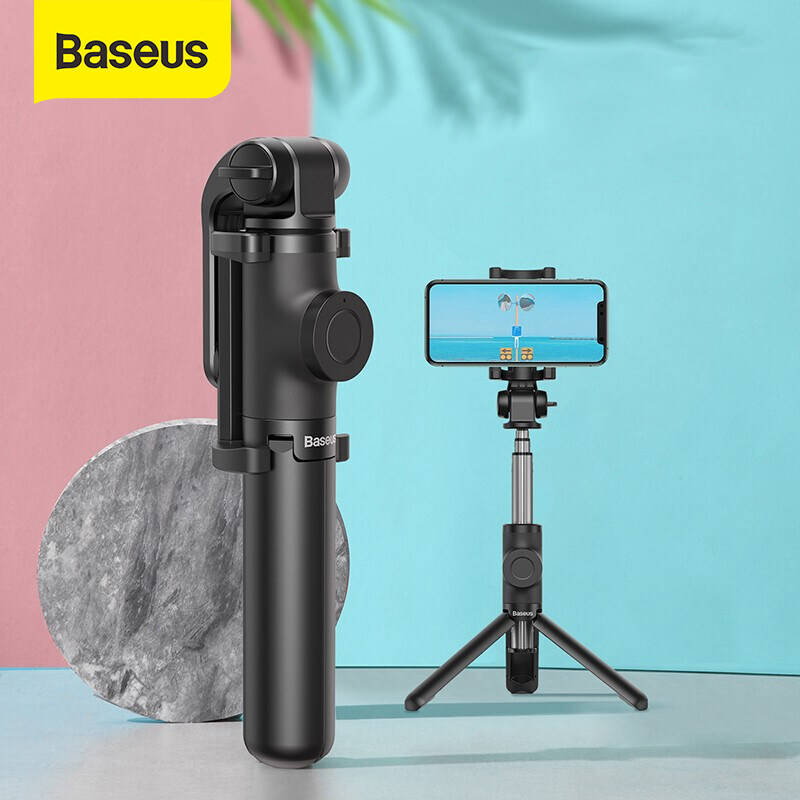 Baseus Wireless Bluetooth Selfie Stick Cho Điện Thoại IOS Android Sasumg HuaWei Có Thể Gập Lại Cầm Tay Monopod Shutter Từ Xa Có Thể Mở Rộng Mini Tripod