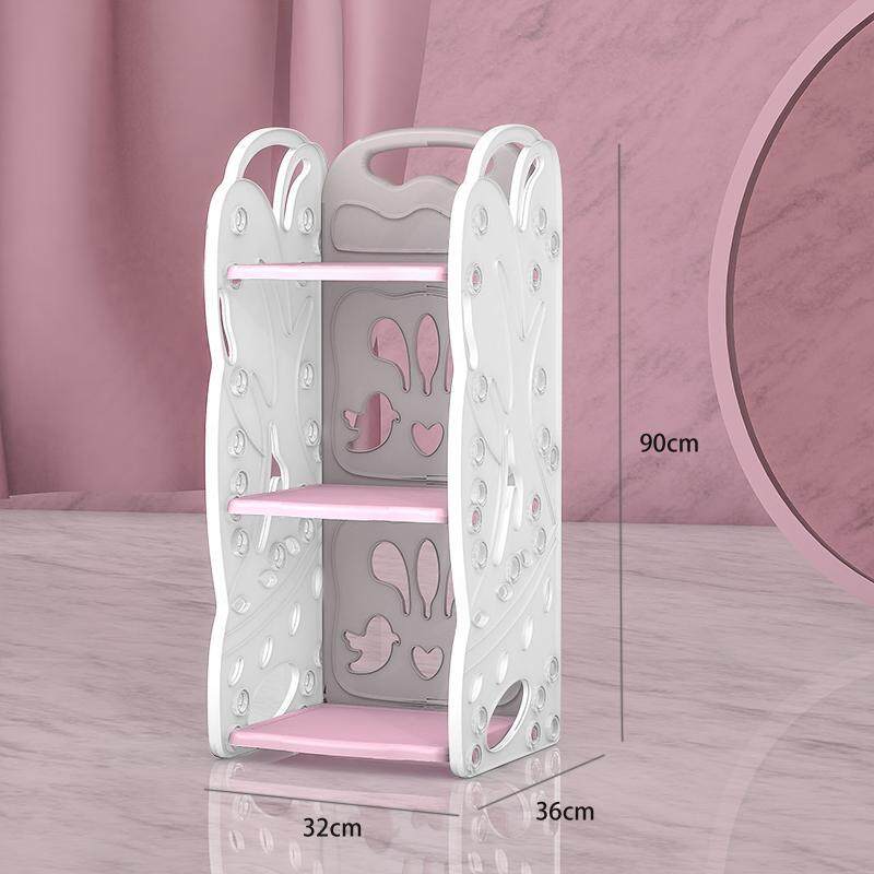RuYiYu - Book Racks Bookshelf Childrens Toys Mini Multi-Function Plastic Box, Kids Toy Organizer, 3 shelves in Fun Colors, Toy Storage Rack