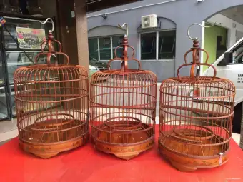 Bamboo Cage One Set 3 Bamboo Bird Cage Wood Cage Bird Wood