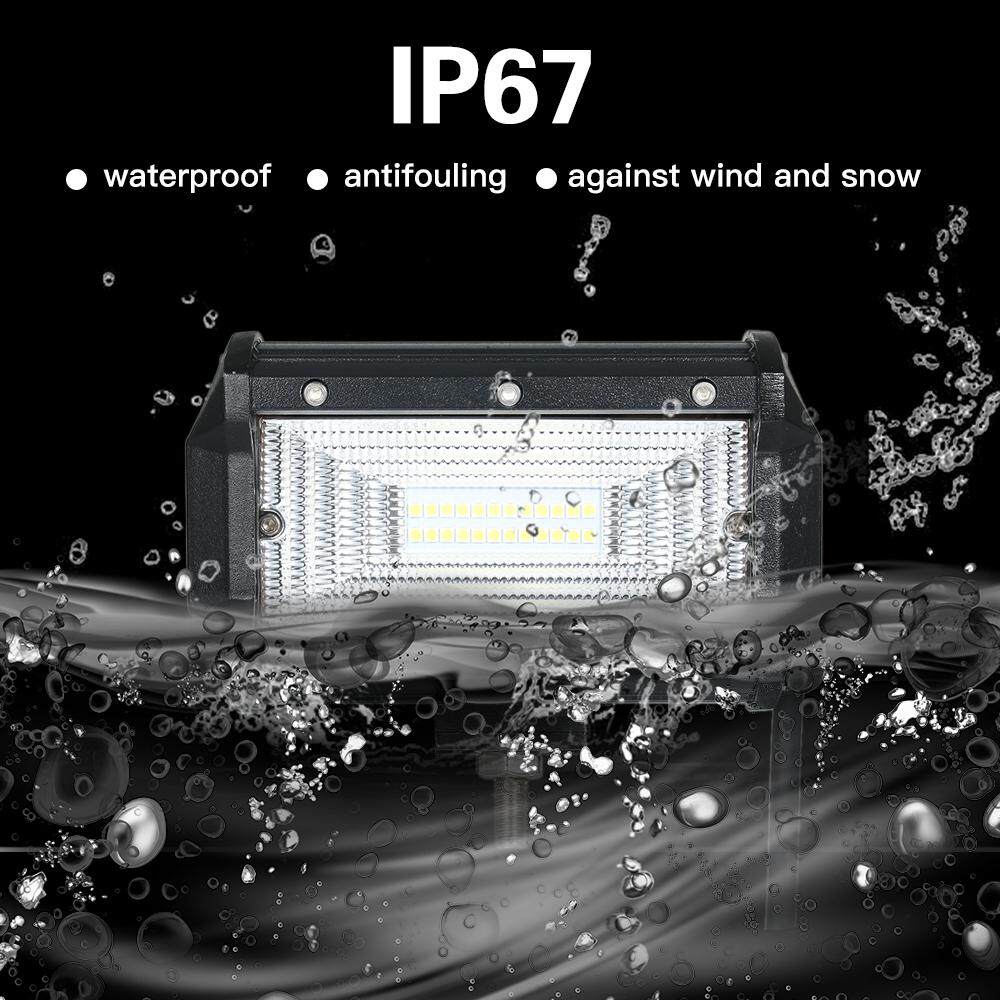 2 Pcs 72 W Mobil Batang Lampu Kerja 6000 K Lampu untuk Jip Offroad SUV Perahu Kekuatan Tinggi L-ED Lampu Mengemudi Tahan Air titik Sorotan Tipe 1 HITAM