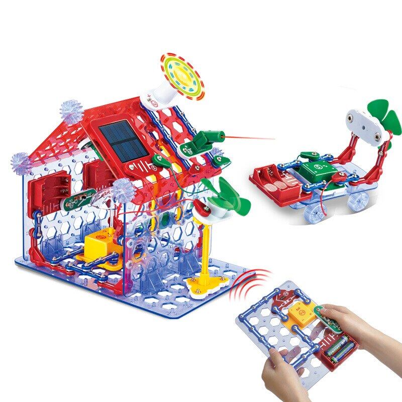 Circuits For Kids Electronics Discovery Kit Circuits Experiments Smart Block Educational Science Toy DIY Building Blocks