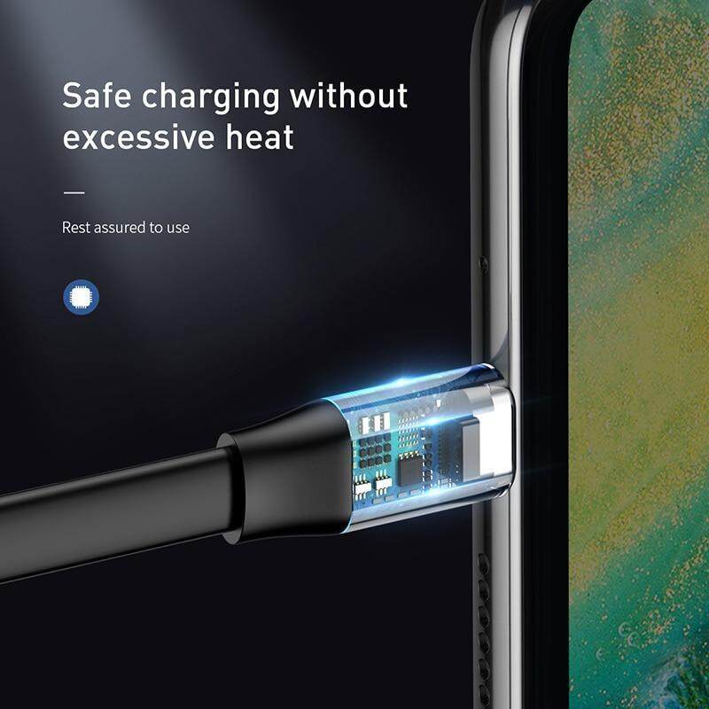 Baseus Di Động 0.23 M 40W Đèn Led Sạc USB Loại C 5A Sạc Nhanh Cho Samsung Note10 + Plus /A50/A70/S10 Xiaomi Mi9 Redmi Note7 Huawei P30/P20/Mate30 Oppo Vivo HTC Tương Thích 2A sạc Nhanh Cho USB-C Điện Thoại