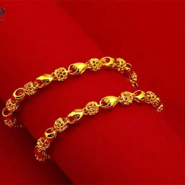 916 Gold Bracelet Hollow Bracelet Women S Simple Fashion Bracelets Personalized Beads Women S Bracelet Lazada Singapore