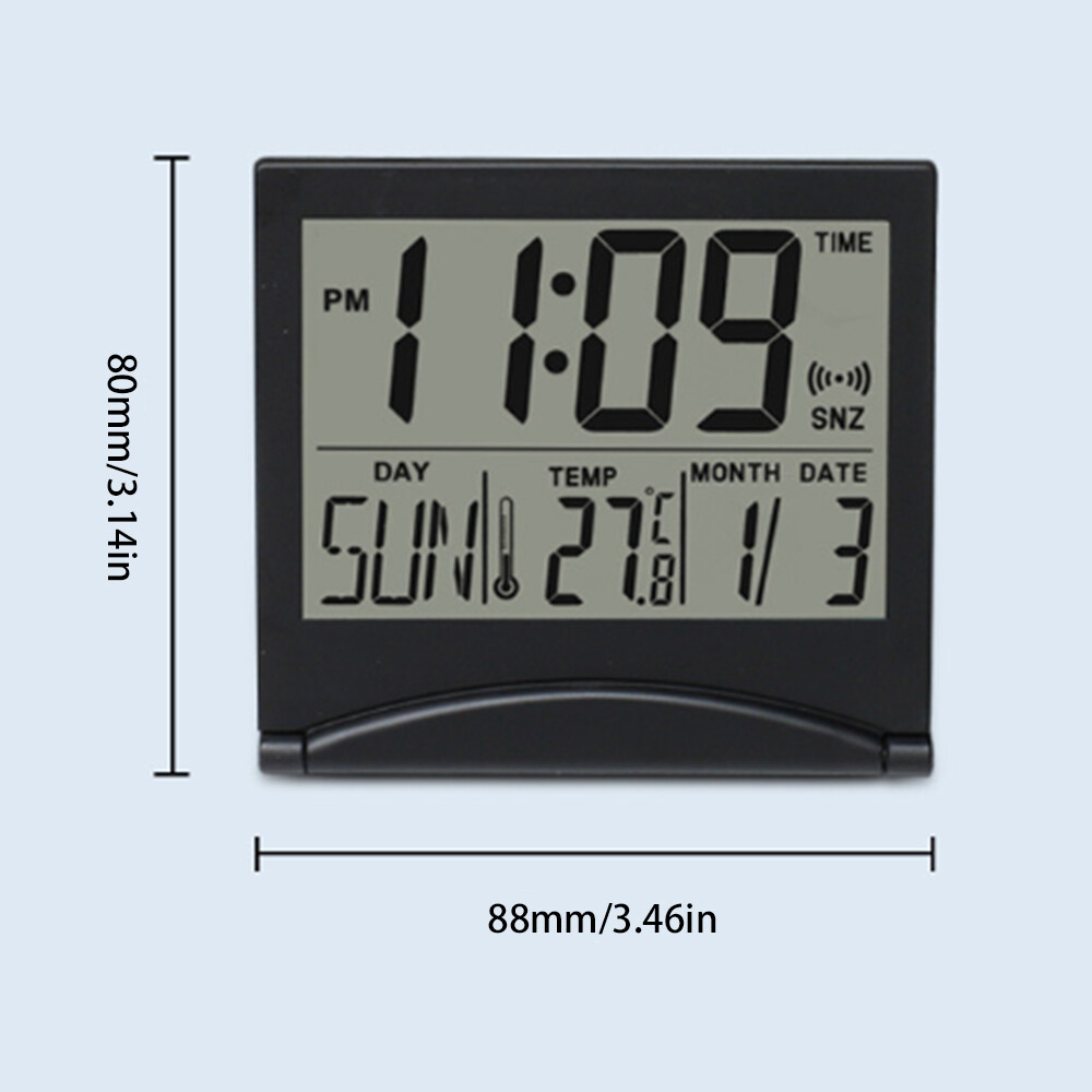 Foriot Foriot Foldable desktop LCD electronic clock multi-function date alarm clock simple and convenient ultra-thin travel clock
