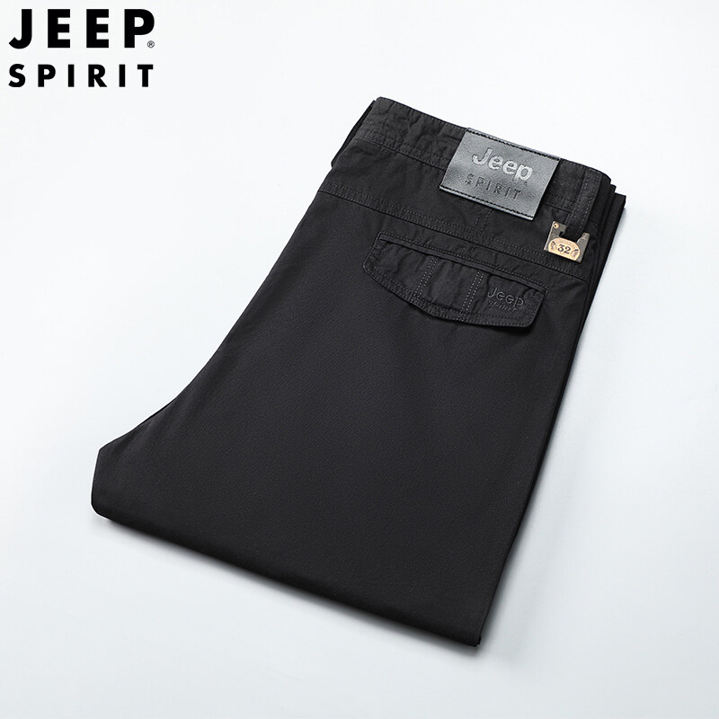 Jeep spirit men's pants summer cotton thin cargo pants fashion business casual pants