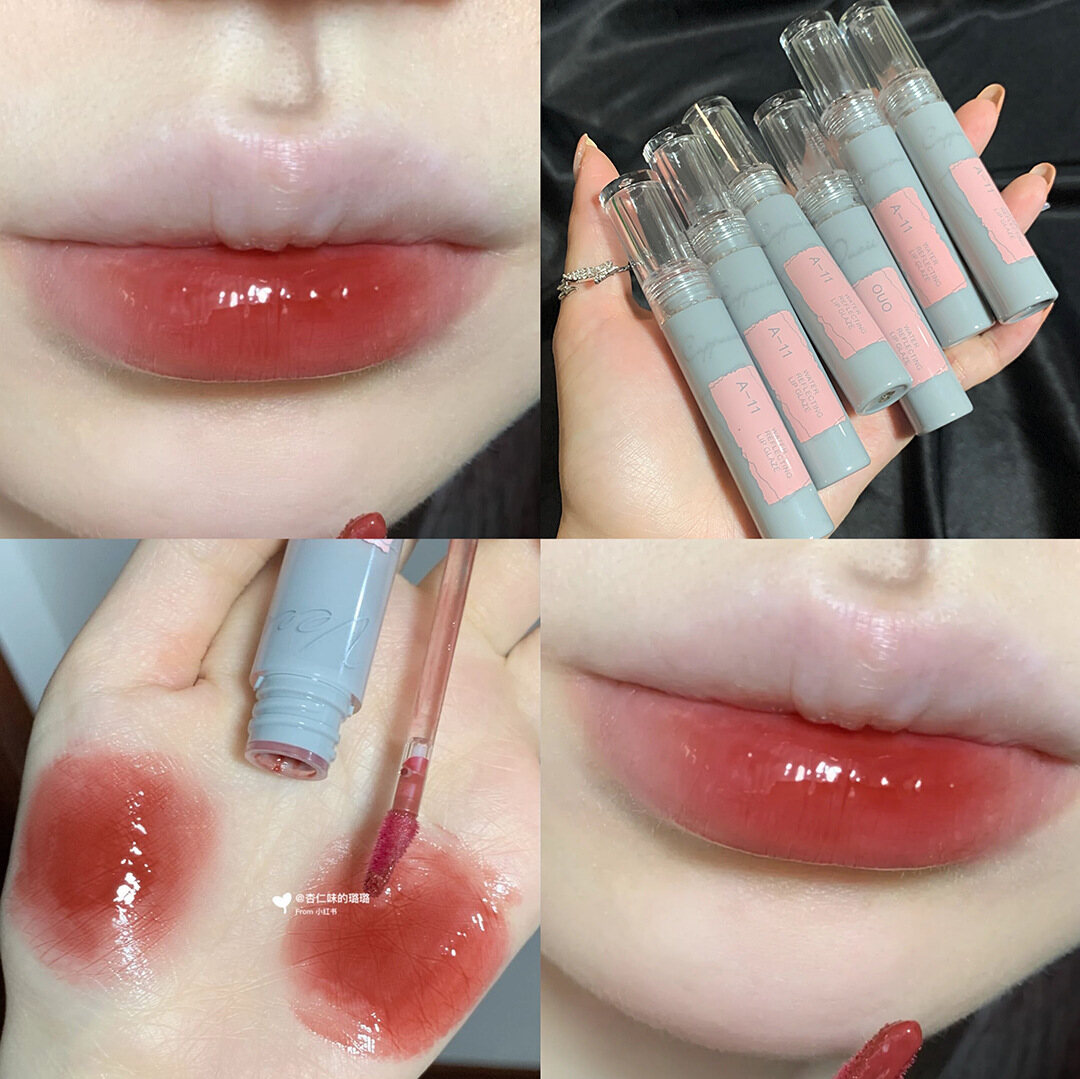 Pink Clear Mirror Water Glossy Lip Glaze Lip Gloss Moisturizing Shine Shimmer Plumping Lip Care