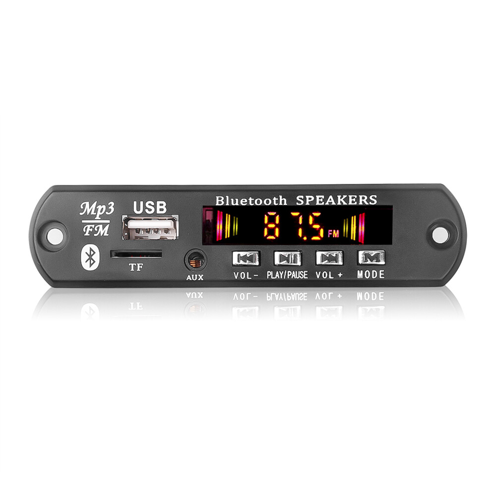 6V-12V Bluetooth 5.0 MP3 Decoder Board Module with USB Audio Player WMA WAV TF/USB Card Slot / FM Remote Board Module with 2*20W Amplifier