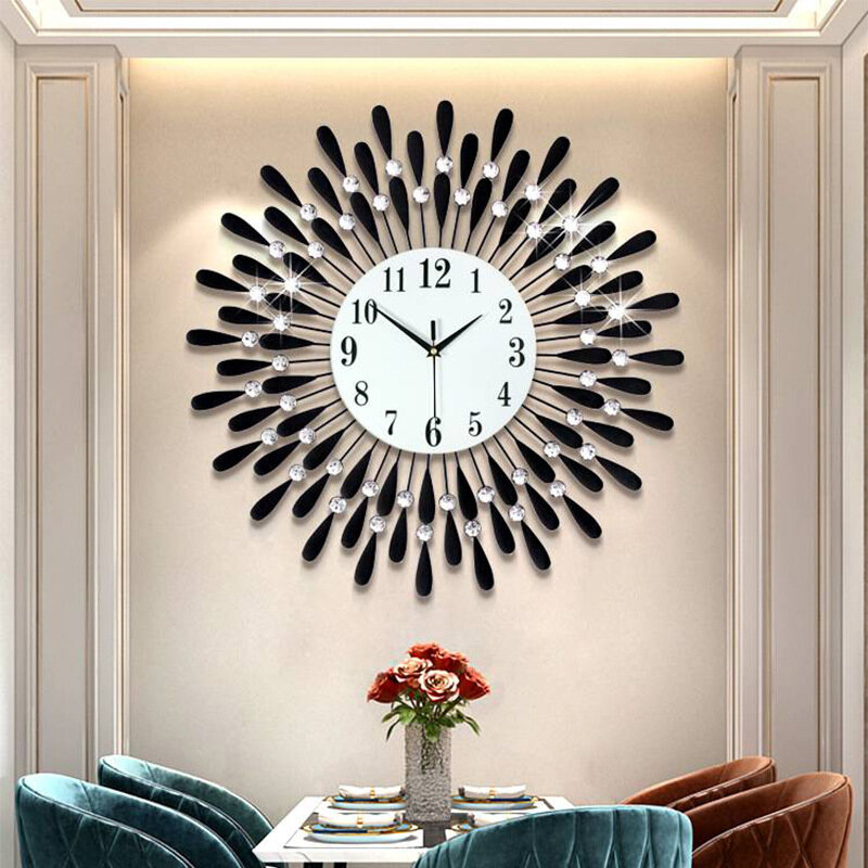 Creative iron art clock, wall clock, living room decoration clock, electronic quartz clock, wall clock