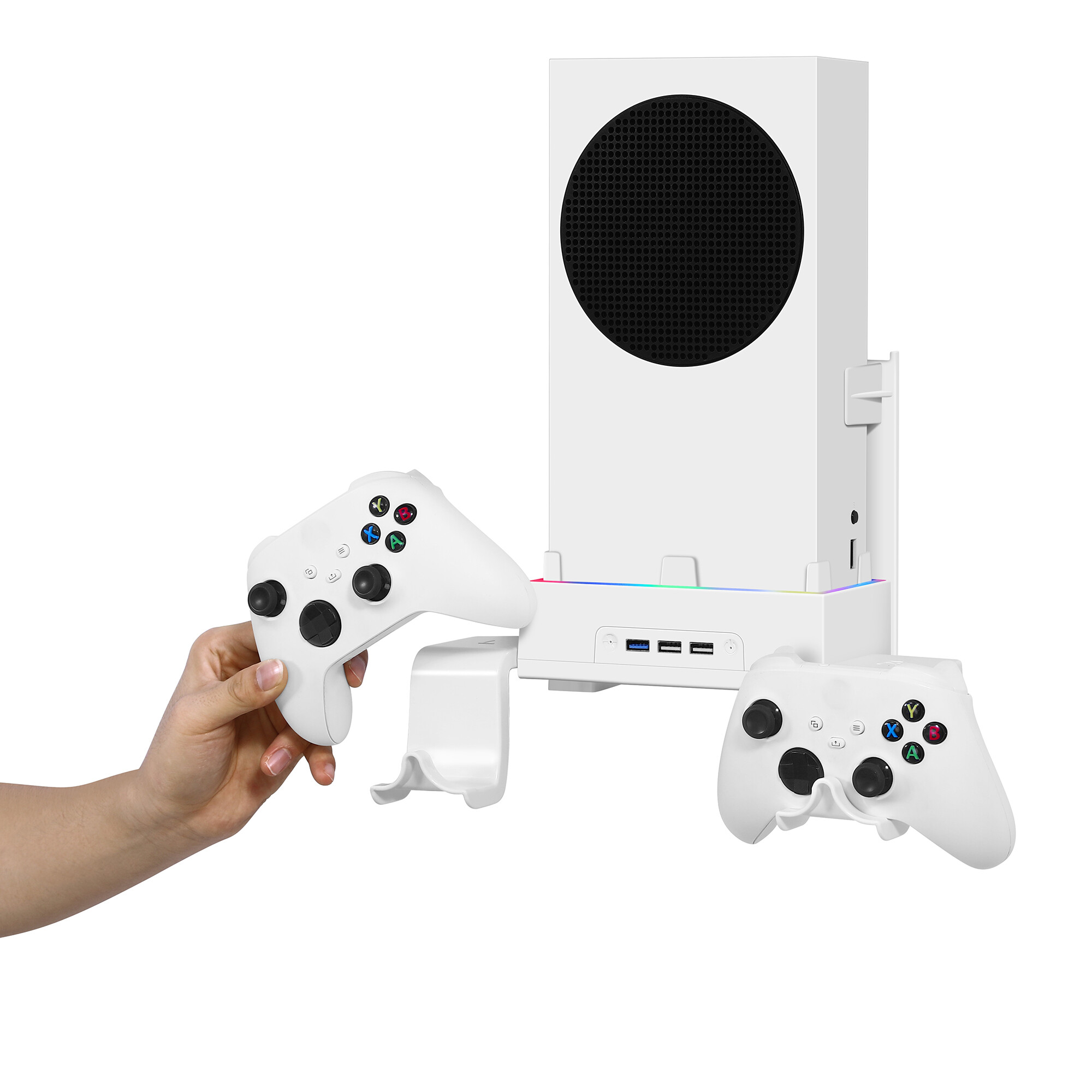 Wall-Mounted Storage Cooling Dock Fan Set For Xbox Series S Wall-Mounted Dazzling Cooling Bracket